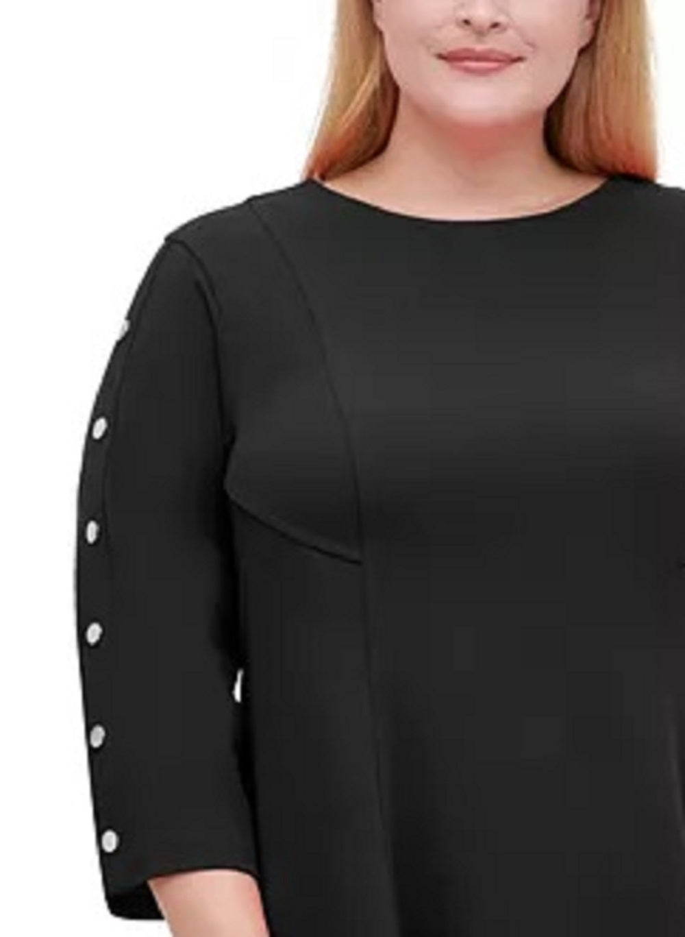 Tommy Hilfiger Women's Plus Button Sleeve Fit & Flare Dress Black Size 20W
