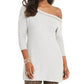 Thalia Sodi Women's Asymmetric Shoulder Sweater Grey Size XX-Large