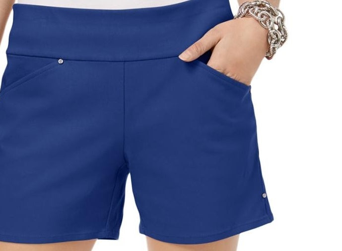 Karen Scott Women's Bermuda Shorts Dark Blue Size 16