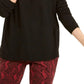 INC International Concepts Women's Peekaboo Grommet Sweater Black- Size XX-Large