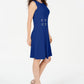 JM Collection Women's Grommet Waist Dress Blue Size PS/M