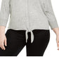 Style & Co Women's Tie Front Sweater Grey Size Medium