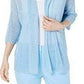 Alfani Women's Open Stitch Kimono Cardigan BlueSize Medium