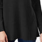 Style & Co Women's Exposed Seam Mock Neck Tunic Sweater Black  Size Large