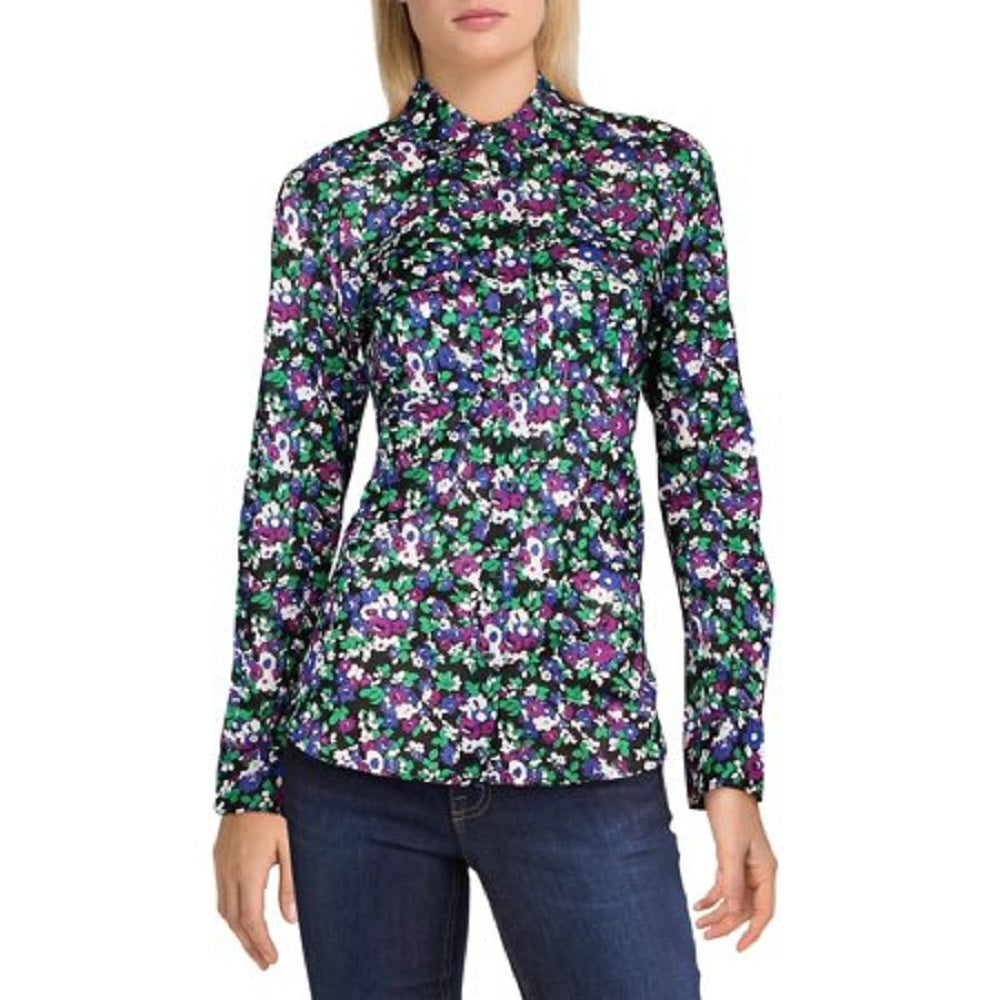 ralph-lauren-womens-floral-long-sleeve-button-down-top-black-size-small