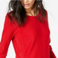 INC International Concepts Women's Waffle-Knit Side-Zip Tunic Sweater  Red Size X-Small