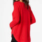 INC International Concepts Women's Waffle-Knit Side-Zip Tunic Sweater  Red Size X-Small