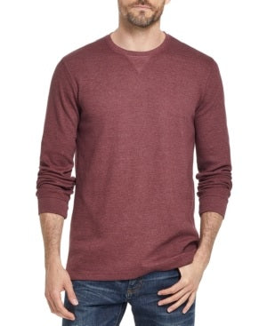 Weatherproof Vintage Men's Maroon Heather Long Sleeve T-Shirt S Red Wine Size Small