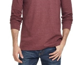 Weatherproof Vintage Men's Maroon Heather Long Sleeve T-Shirt S Red Wine Size Small