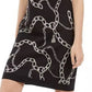 INC International Concepts Women's Chain-Print Sweater Dress Black Size X-Large