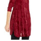 Alfani Women's Maroon Slitted Floral Dolman Sleeve Crew Neck Evening Blouse Wine Size XX-Large