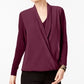 Alfani Women's Surplice Top Bordeaux Size XX-Large