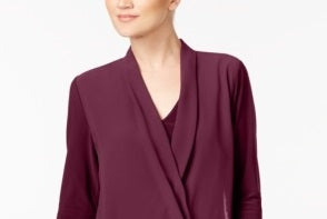 Alfani Women's Surplice Top Bordeaux Size XX-Large