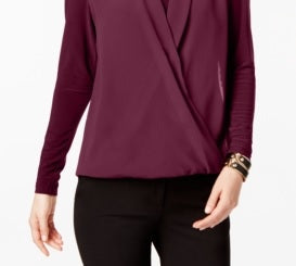 Alfani Women's Surplice Top Bordeaux Size XX-Large