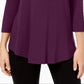 JM Collection Women's Scoop Neck Top Purple Size XX-Large