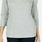 Karen Scott Women's Gray Heather 3/4 Sleeve Jewel Neck Top Grey Size Small
