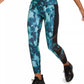 Ideology Women's Abstract Camo Mesh-TrimLeggings Navy Size X-Small