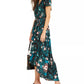 INC International Concepts Women's Petite Puff-Sleeve High-Low Dress Black Size 12 Petite