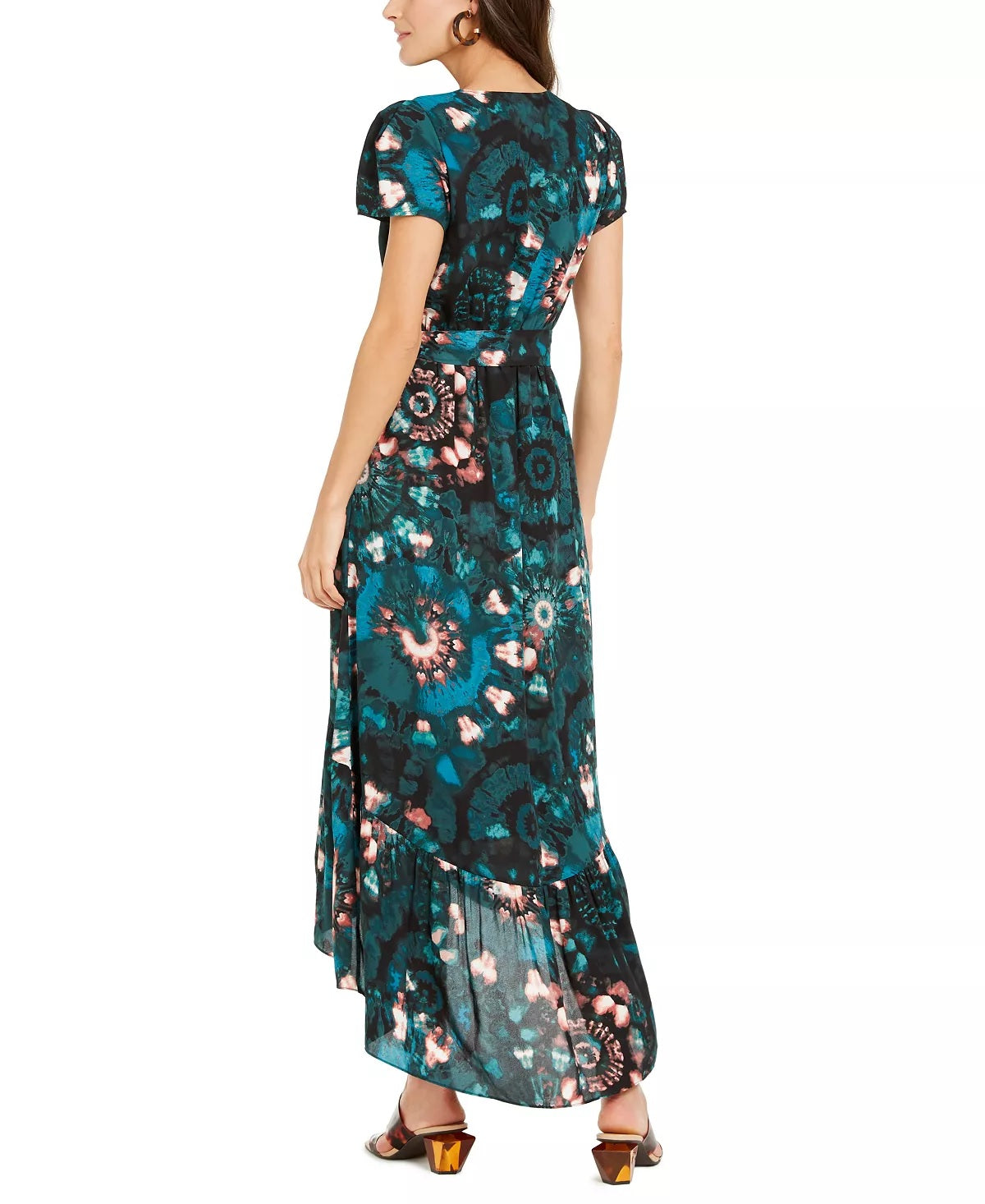 INC International Concepts Women's Petite Puff-Sleeve High-Low Dress Black Size 12 Petite