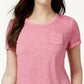 Style & Co Women's Burnout T-Shirt Pink Size Large