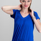JM Collection Women's Blouson T-Shirt Blue Size X-Small