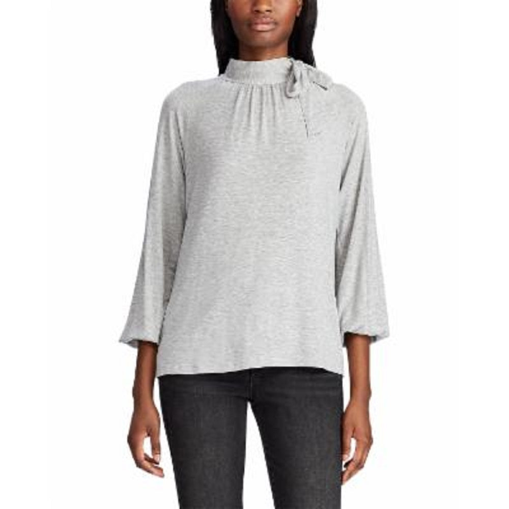 Ralph Lauren Women's Tie Neck Long Sleeve Turtle Neck Wear To Work Top Gray Size XX-Large
