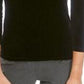 Anne Klein Women's Velvet Mock Neck Top Black Size Medium
