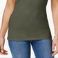 Planet Gold Women's Stretch Adjustable Spaghetti Strap Scoop Neck Tank Top Green Size Large