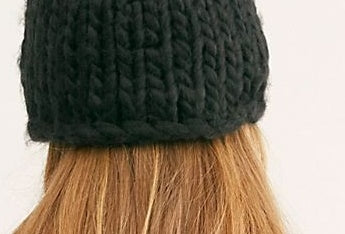 Free People Women's Cozy Up Colorblock Pom Beanie Black Size Regular