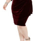 Alex Evenings Women's Embellished Zippered 3/4 Sleeve Jewel Neck Knee Length Sheath Formal Dress  Wine  Size 22W