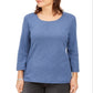 Karen Scott Women's Cotton Scoop Neck Top Blue Size Petite XL