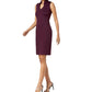 Calvin Klein Women's Sleeveless V Neck Above The Knee Sheath Wear To Work Dress Purple Size 2