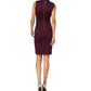 Calvin Klein Women's Sleeveless V Neck Above The Knee Sheath Wear To Work Dress Purple Size 2