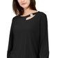 Alfani Women's Petite Cut-Out Blouse Black Size -SM