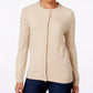 Karen Scott Women's Luxsoft Button Cardigan Beige Size Petite Medium