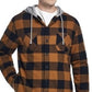 Weatherproof Vintage Men's Plaid Sherpa Lined Shirt Jacket With Hood Brown Size XL
