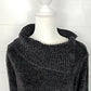 Karen Scott Women's Envelope Neck Chenille Sweater Grey Size P/SM