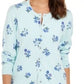 Karen Scott Women's Floral Print Cardigan Blue Size S