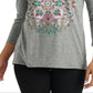 Lucky Brand Women's Mandala 3/4-Sleeve T-Shirt Gray Size XL