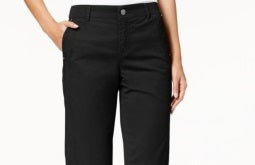 Style & Co Women's Snap Button Capri Pants Black Size 4