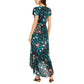 INC International Concepts Women's Puff Sleeve High Low Dress Green Size 6
