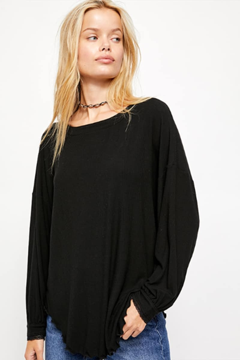 Free People Women's Shimmy Shake Top Black Size X-Small