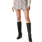 French Connection Women's Elias Snake Print Miniskirt Beige Size 2