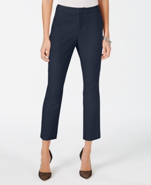 INC International Concepts Women's Cropped Straight Leg Pants Blue Size 8