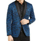 INC International Concepts Men's Metallic Slim Fit Sportcoat Blue Size XXB