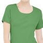 Karen Scott Women's Short Sleeve Scoop Neck Top Green Size X-Small