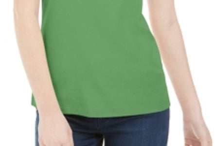 Karen Scott Women's Short Sleeve Scoop Neck Top Green Size X-Small