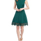 Donna Ricco Women's Scuba Fit & Flare Dress Green Size 6