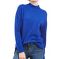 Karen Scott Women's Seam Detail Cotton Mock Neck Sweater Blue Size X-Small