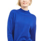 Karen Scott Women's Seam Detail Cotton Mock Neck Sweater Blue Size X-Small